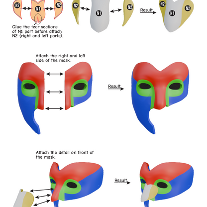 Mizi Mask Prop Pattern Template – EVA Foam Pattern for Cosplay and DIY Builds Inspired by Alien Stage: Zombie Stage