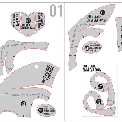 Mizi Mask Prop Pattern Template – EVA Foam Pattern for Cosplay and DIY Builds Inspired by Alien Stage: Zombie Stage