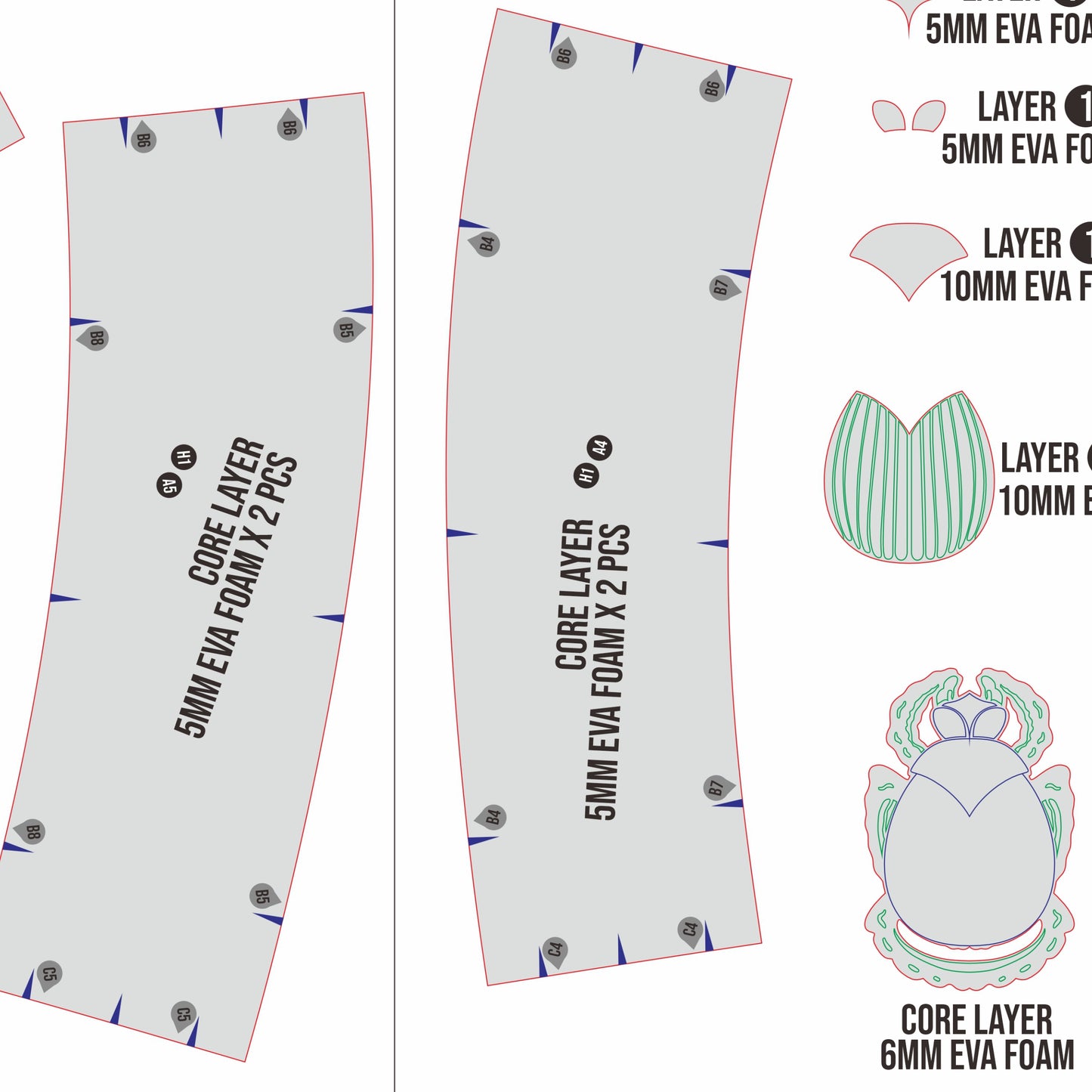 Mummified Royal Guard Armor Prop Pattern Template – EVA Foam Pattern for Cosplay and DIY Builds Inspired by The Mummy Returns