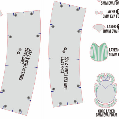 Mummified Royal Guard Armor Prop Pattern Template – EVA Foam Pattern for Cosplay and DIY Builds Inspired by The Mummy Returns