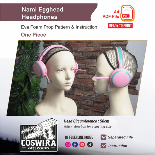 Nami Egghead Headphone Prop Pattern Template – EVA Foam Pattern for Cosplay and DIY Builds Inspired by One Piece