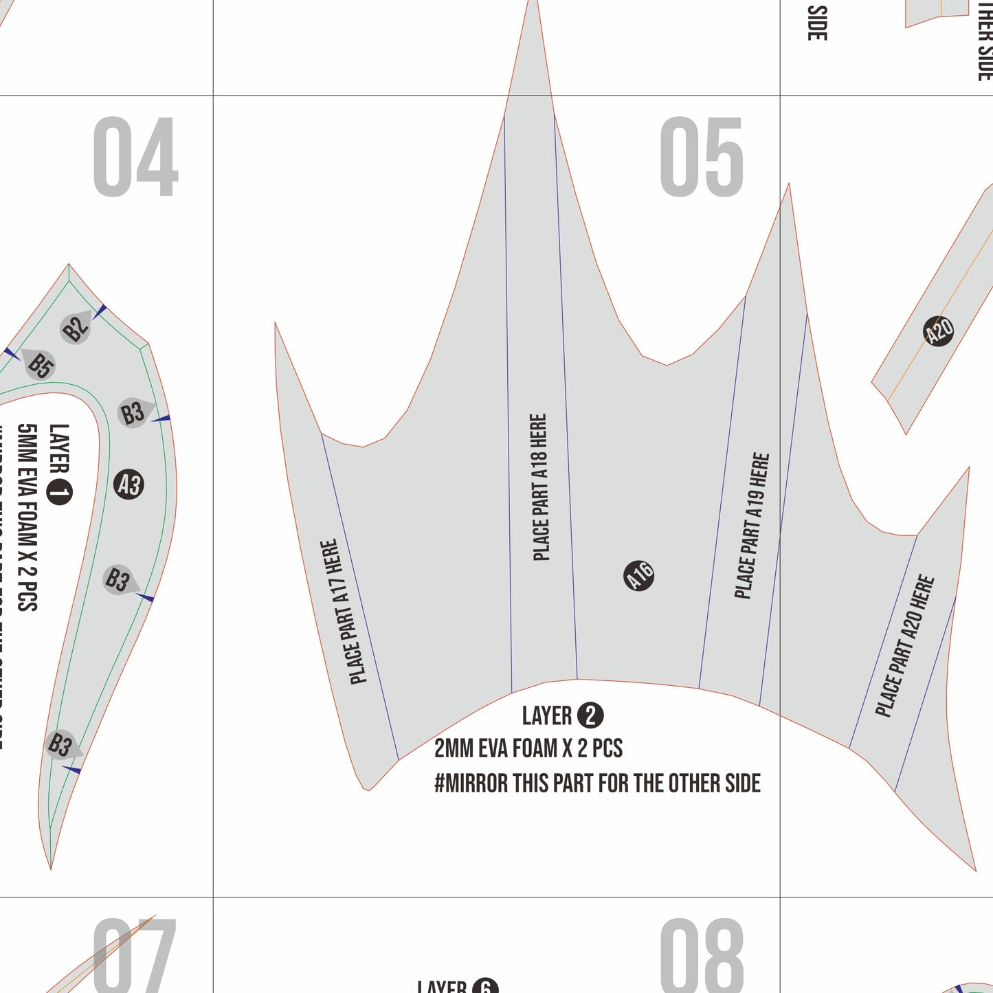 Namor Crown Prop Pattern Template – EVA Foam Pattern for Cosplay and DIY Builds Inspired by Marvel Rivals