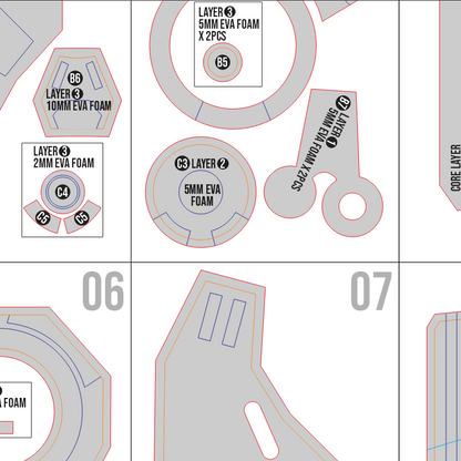 Neon Frontplate & Backplate Armor Prop Pattern Template – EVA Foam Pattern for Cosplay and DIY Builds Inspired by Valorant
