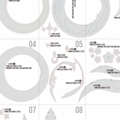 Nocturne’s Curtain Call Prop Pattern Template – EVA Foam Cosplay PDF Inspired by Genshin Impact