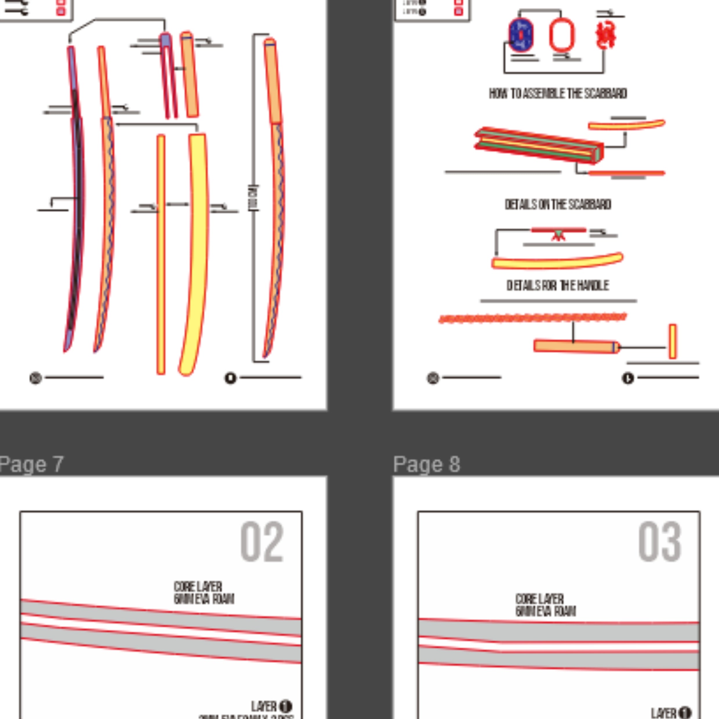 Okada Izo Katana Prop Pattern Template – EVA Foam Pattern for Cosplay ...