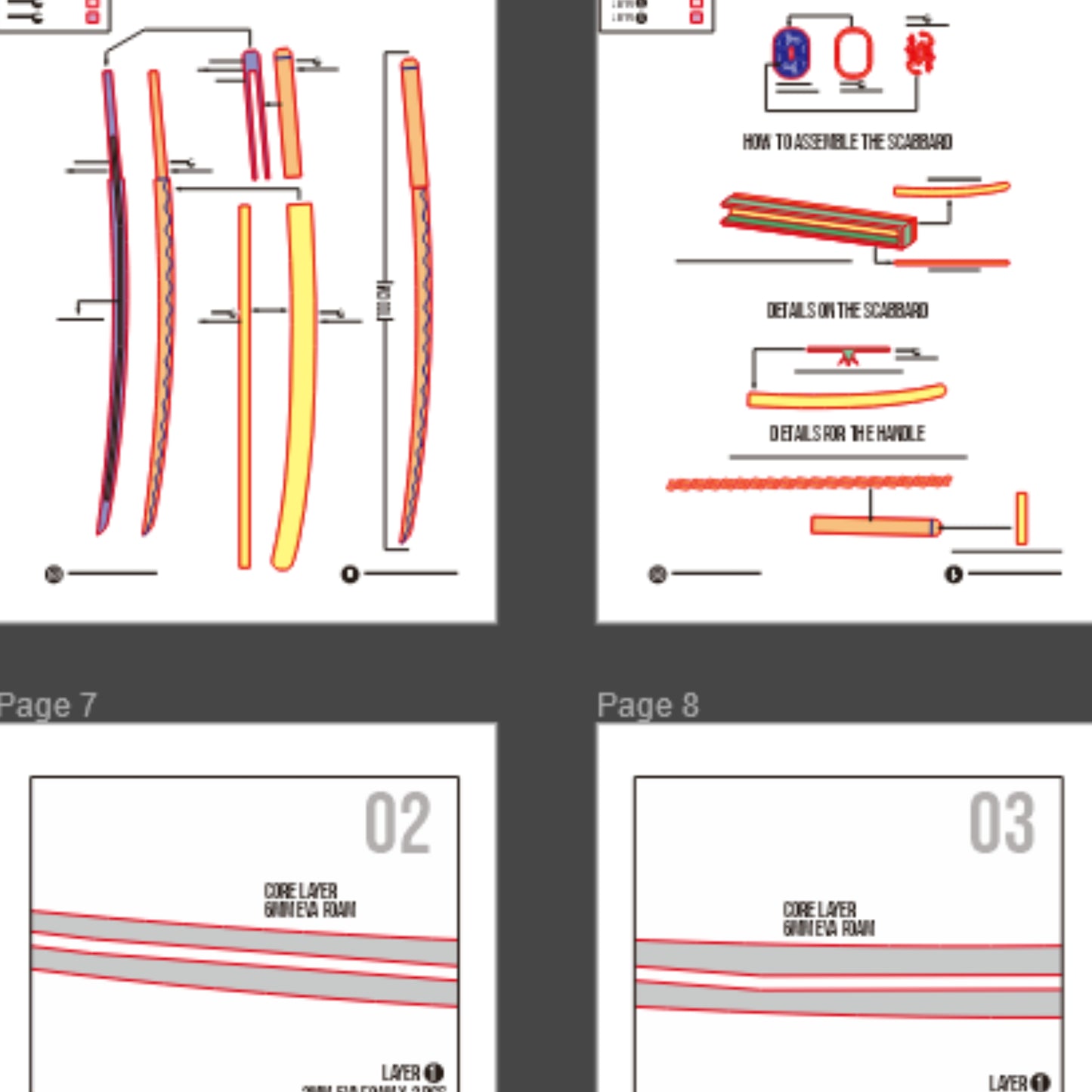 Okada Izo Katana Prop Pattern Template – EVA Foam Pattern for Cosplay & DIY Builds Inspired by Fate/Grand Order
