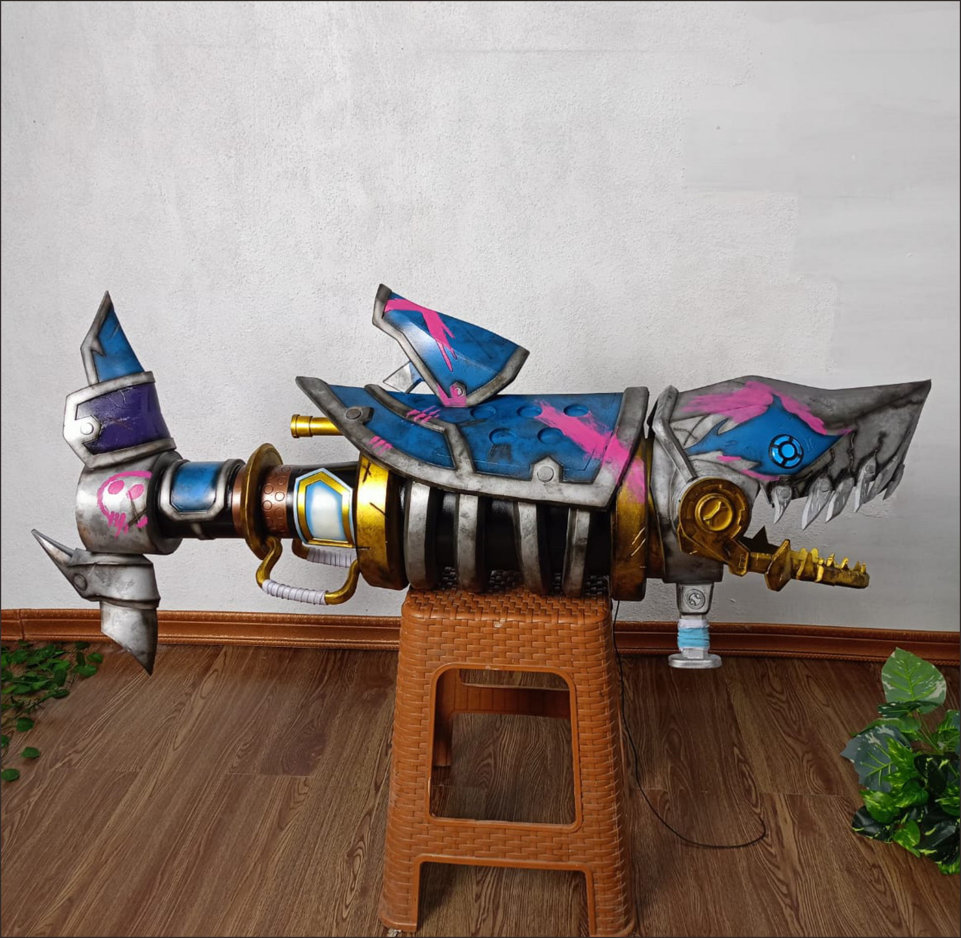 Pattern + Video on YouTube: Jinx Cosplay Fishbones Rocket Launcher from Arcane League of Legends Cosplay Template Blueprint PDF
