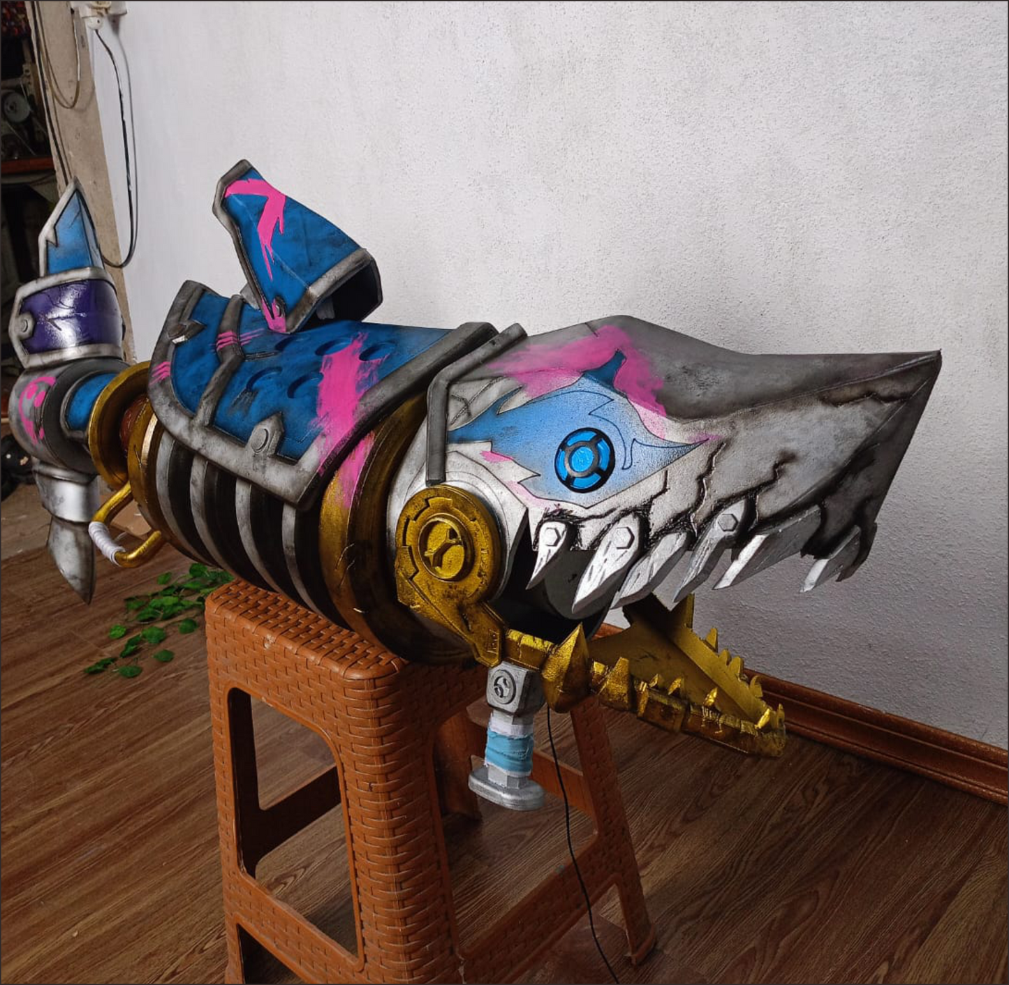 Pattern + Video on YouTube: Jinx Cosplay Fishbones Rocket Launcher from Arcane League of Legends Cosplay Template Blueprint PDF
