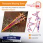 Pattern + Video on YouTube : Mavuika Claymore Cosplay A Thousands Blazing Suns from Genshin Impact Template Blueprint PDF