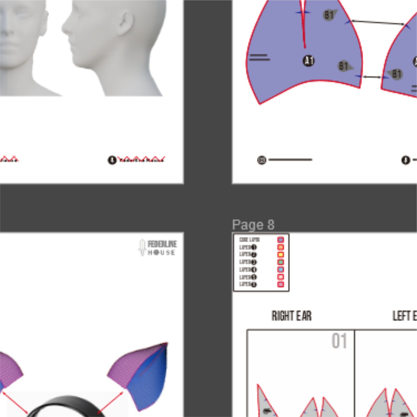 Pig Ears Prop Pattern Template – EVA Foam Pattern for Cosplay and DIY Builds Inspired by Animal Fantasy Style
