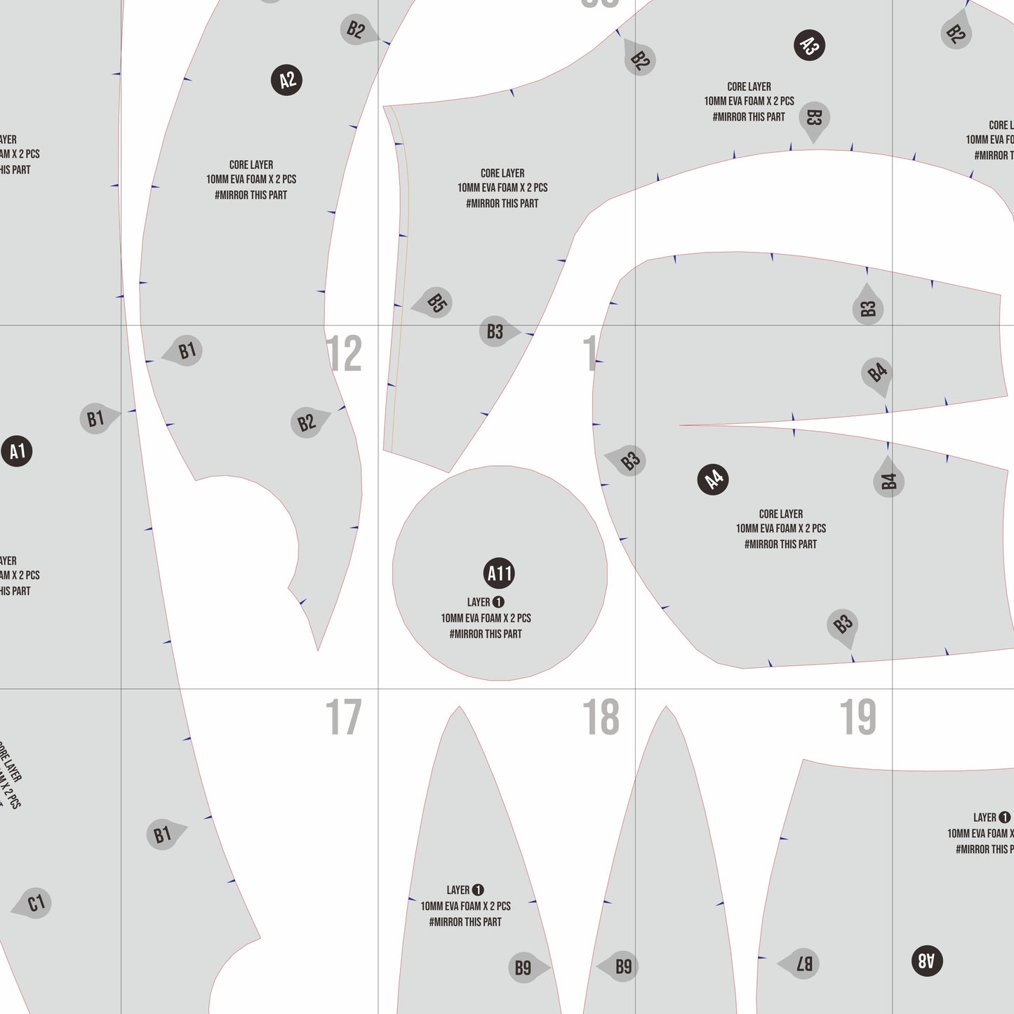 Pikachu Mascot Helmet Prop Pattern Template – EVA Foam Pattern for Cosplay and DIY Builds Inspired by Pokémon