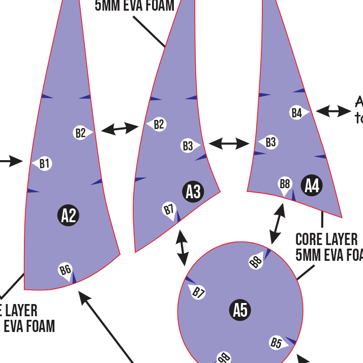 Pointed Horn Prop Pattern Template – EVA Foam Pattern for Cosplay and DIY Builds Inspired by Fantasy Creature Style