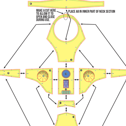 Present Mic Collar Prop Pattern Template – EVA Foam Pattern for Cosplay & DIY Builds Inspired by My Hero Academia