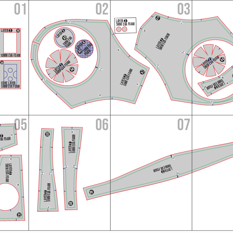 Present Mic Collar Prop Pattern Template – EVA Foam Pattern for Cosplay & DIY Builds Inspired by My Hero Academia