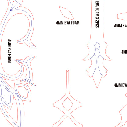 Prop Pattern: Absolution from Genshin Impact Cosplay Template Blueprint PDF3
