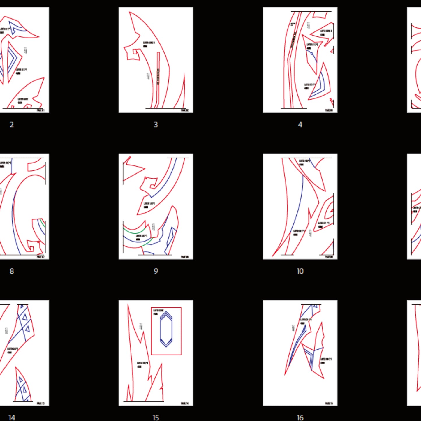 Prop Pattern Astral Vulture Crimson Plumage Bow from Genshin Impact Cosplay Blueprint Template PDF