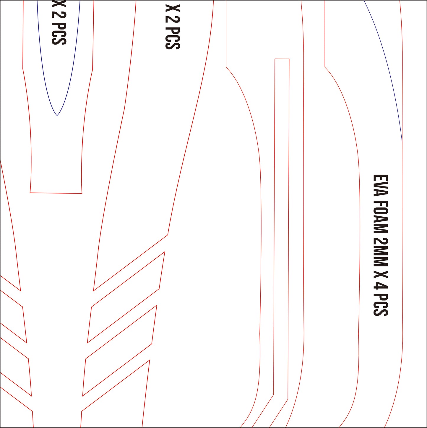 Prop Pattern: Asuka Spear from Evangelion Cosplay Template Blueprint PDF