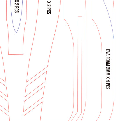 Prop Pattern: Asuka Spear from Evangelion Cosplay Template Blueprint PDF