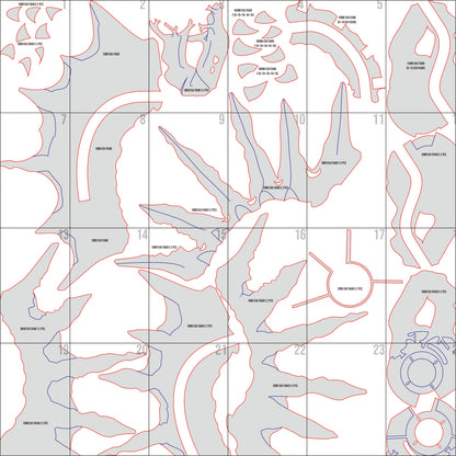 Prop Pattern: Aymr Axe from Fire Emblem Cosplay Template Blueprint PDF