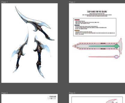 Prop Pattern: Baruka's Dagger from Solo Leveling Cosplay Template Blueprint PDF
