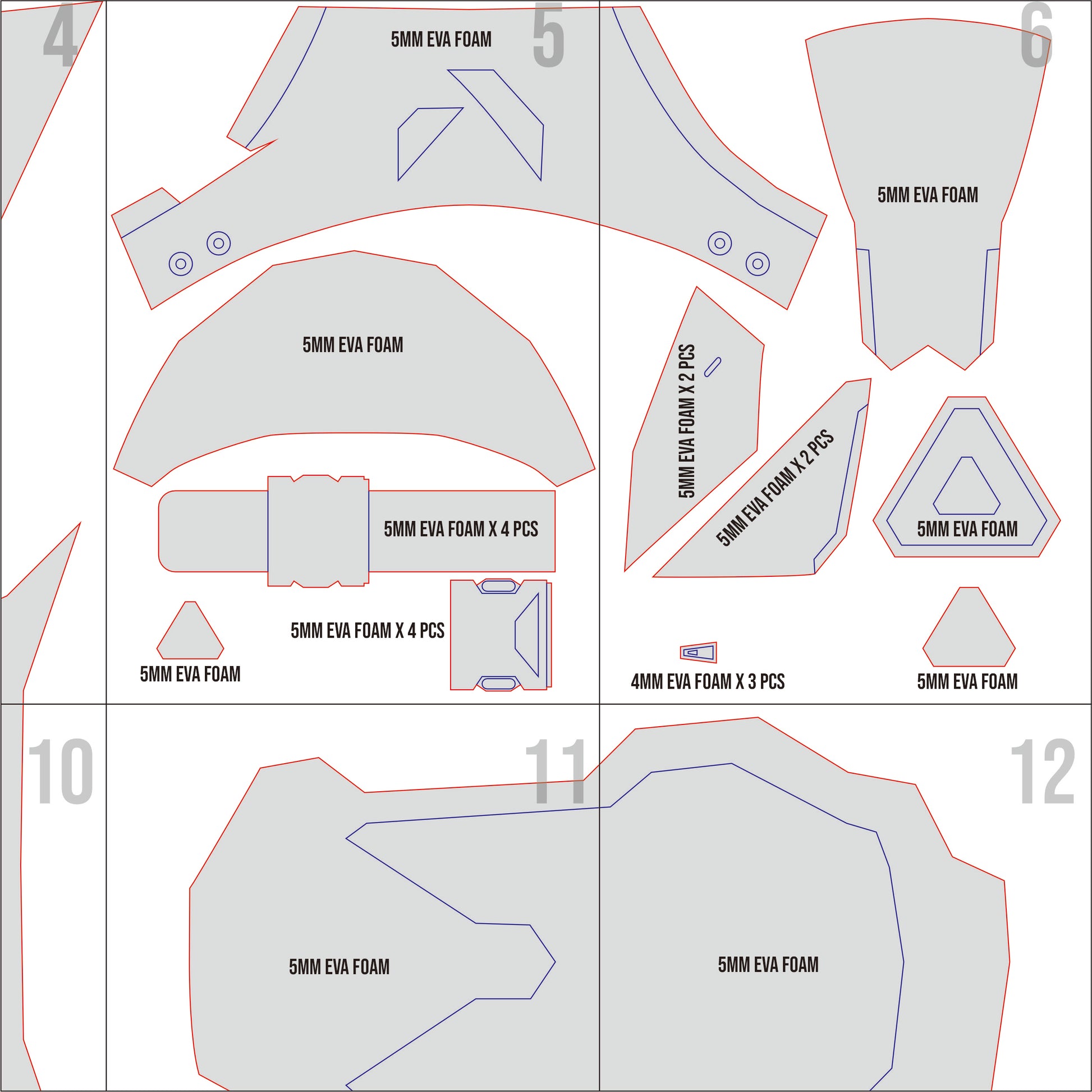 Prop Pattern: Brimstone Armor from Valorant Cosplay Template Blueprint PDF