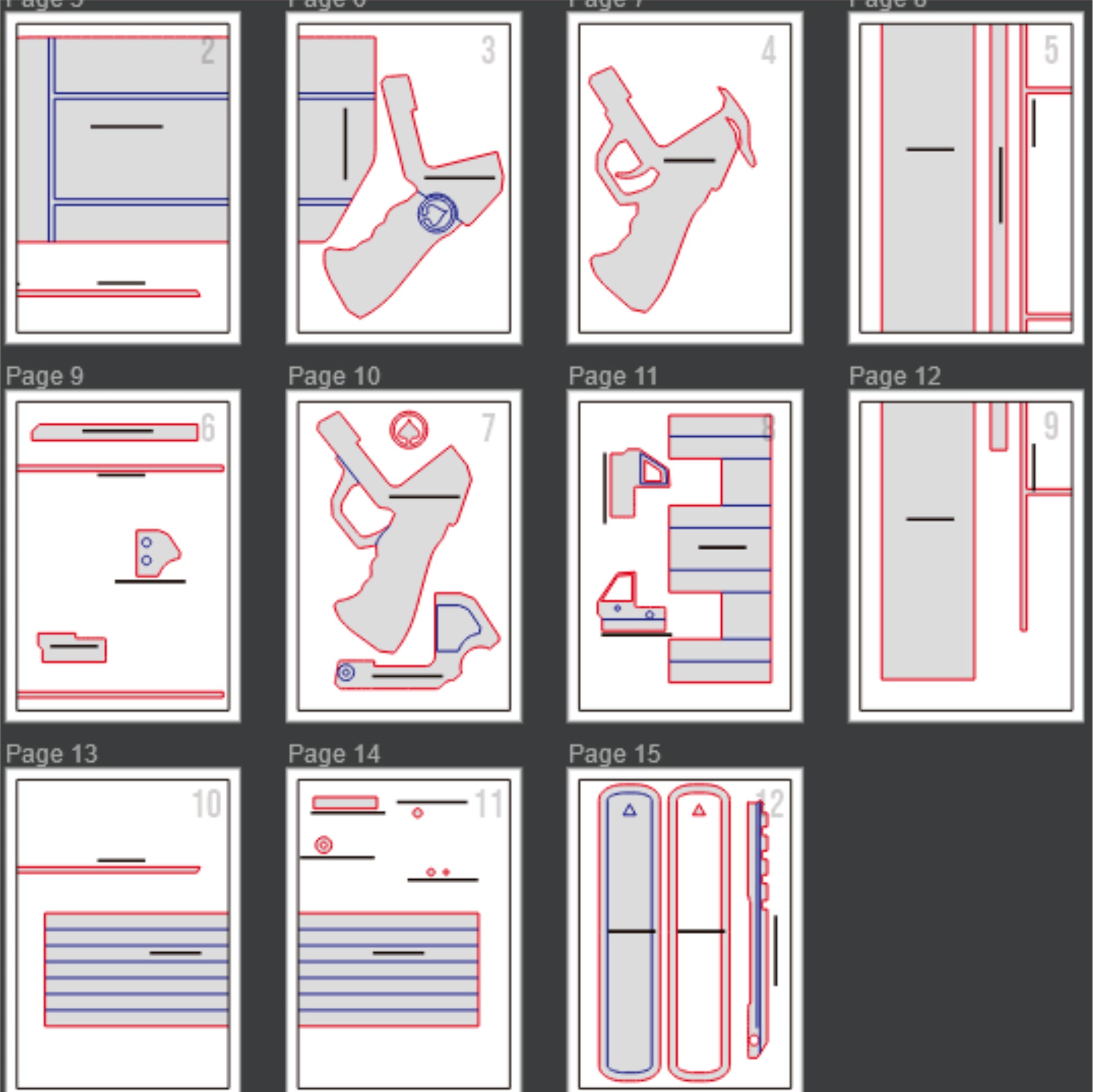 Prop Pattern: Brimstone Molly Gun from Valorant Cosplay Template Blueprint PDF