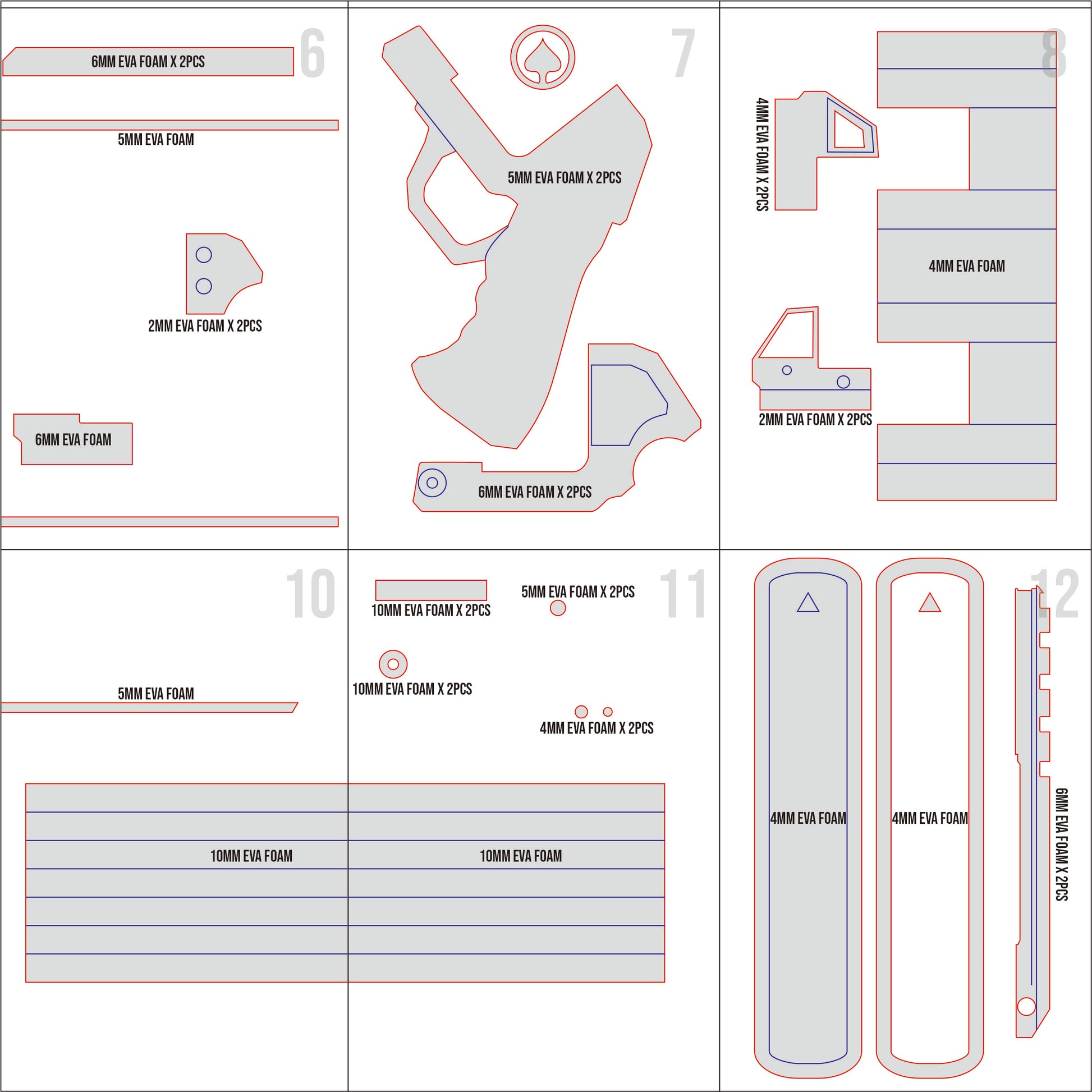 Prop Pattern: Brimstone Molly Gun from Valorant Cosplay Template Blueprint PDF