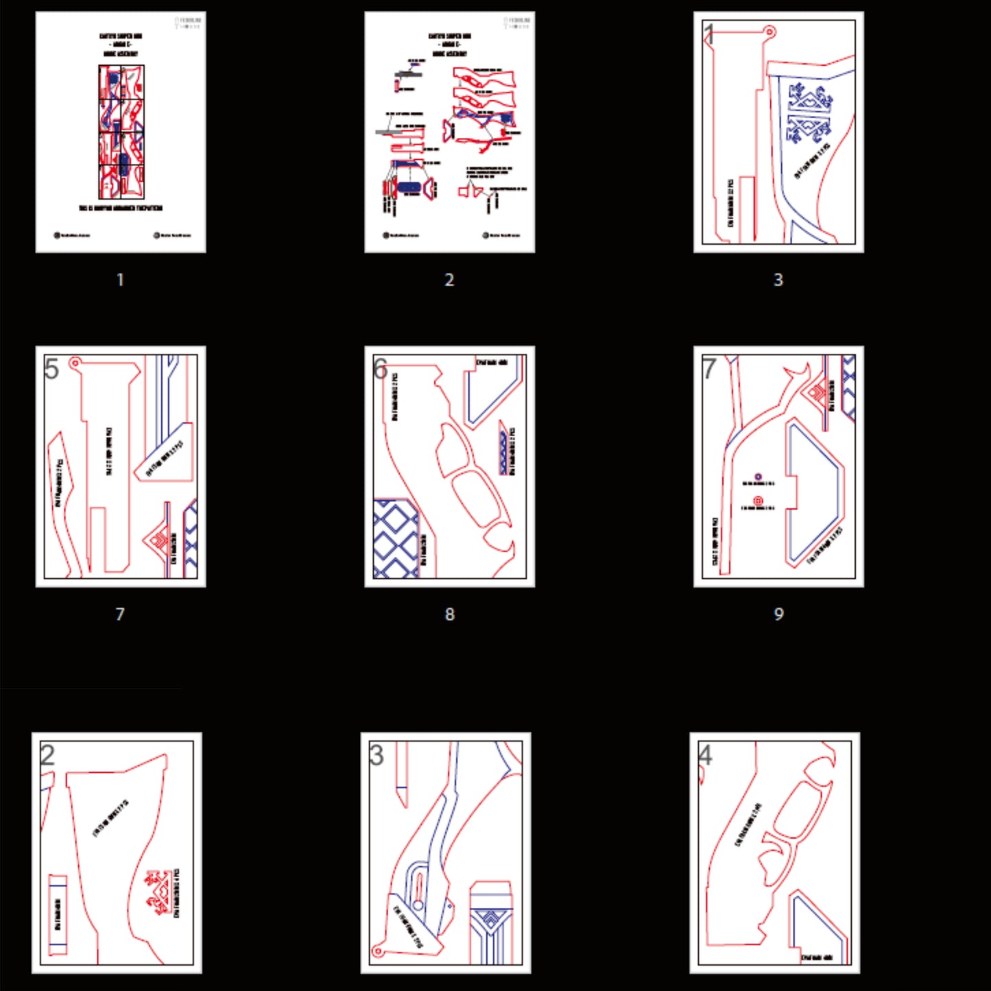 Prop Pattern: Caitlyn Sniper Gun from Arcane League of Legends Cosplay Template Blueprint PDF