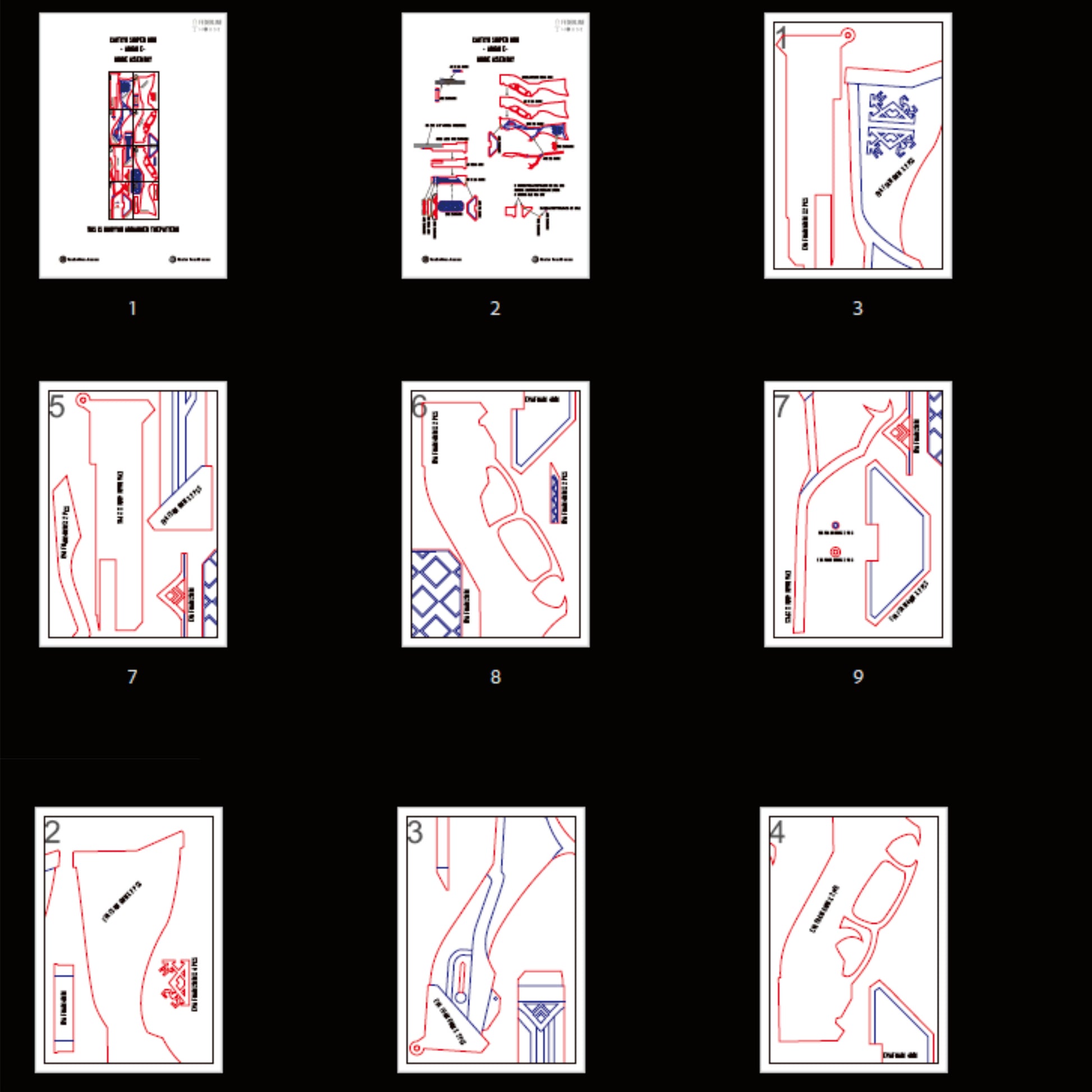 Prop Pattern: Caitlyn Sniper Gun from Arcane League of Legends Cosplay Template Blueprint PDF