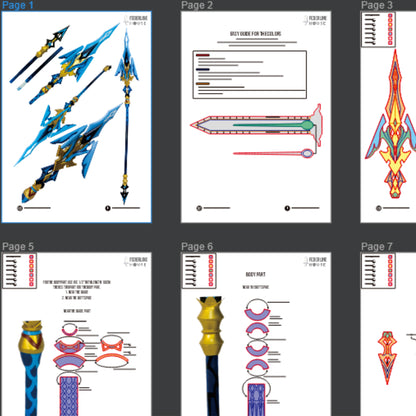 Prop Pattern: Calamity Queller from Genshin Impact Cosplay Template Blueprint PDF