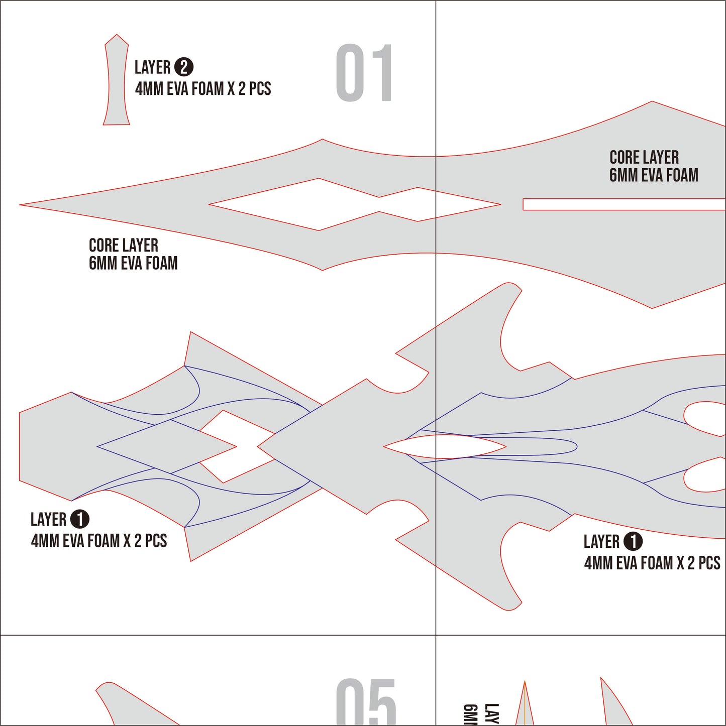 Prop Pattern: Calamity Queller from Genshin Impact Cosplay Template Blueprint PDF