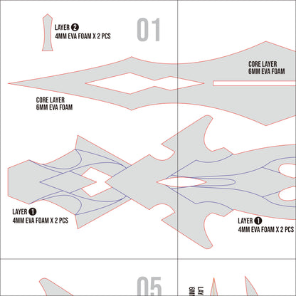 Prop Pattern: Calamity Queller from Genshin Impact Cosplay Template Blueprint PDF