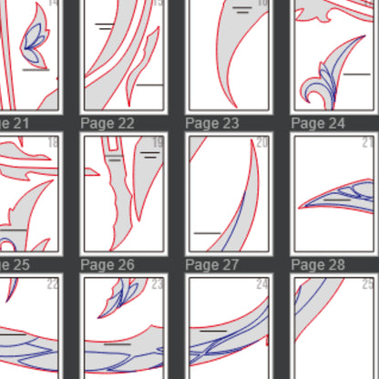 Prop Pattern: Castorice Scythe from Honkai Star Rail Cosplay Template Blueprint PDF
