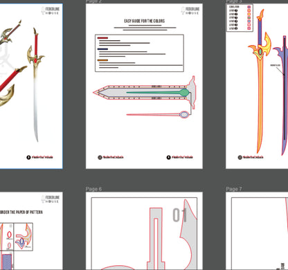 Prop Pattern: Cha Hae In's Sword from Solo Leveling Cosplay Template Blueprint PDF