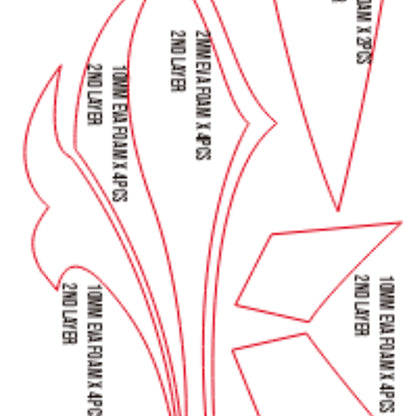 Prop Pattern: Childe Dual Daggers from Genshin Impact Cosplay Template Blueprint PDF