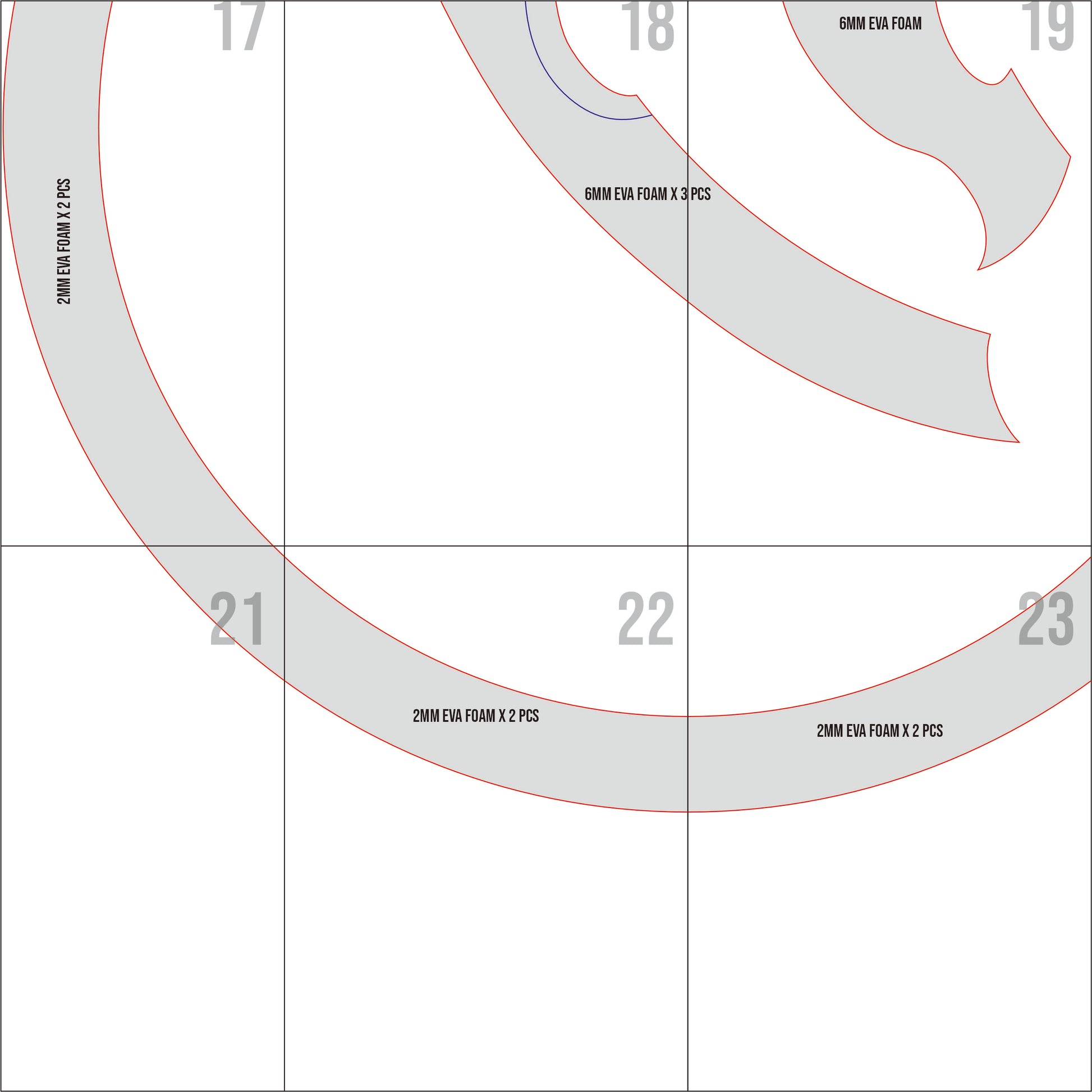 Prop Pattern: Crimson Orchid Dual Blade (Sun Shangxiang Wheels) from Dynasty Warriors Origins Cosplay Template Blueprint PDF
