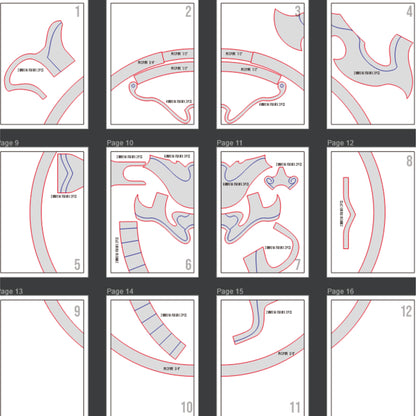 Prop Pattern: Crimson Orchid Dual Blade (Sun Shangxiang Wheels) from Dynasty Warriors Origins Cosplay Template Blueprint PDF
