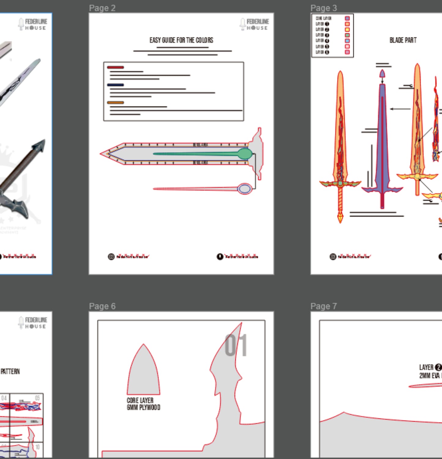 Prop Pattern: Demon King's Longsword from Solo Leveling Cosplay Template Blueprint PDF
