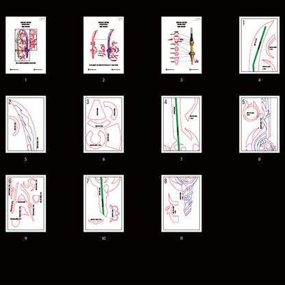 Prop Pattern: Engulfing Lightning from Genshin Impact Cosplay Template Blueprint PDF