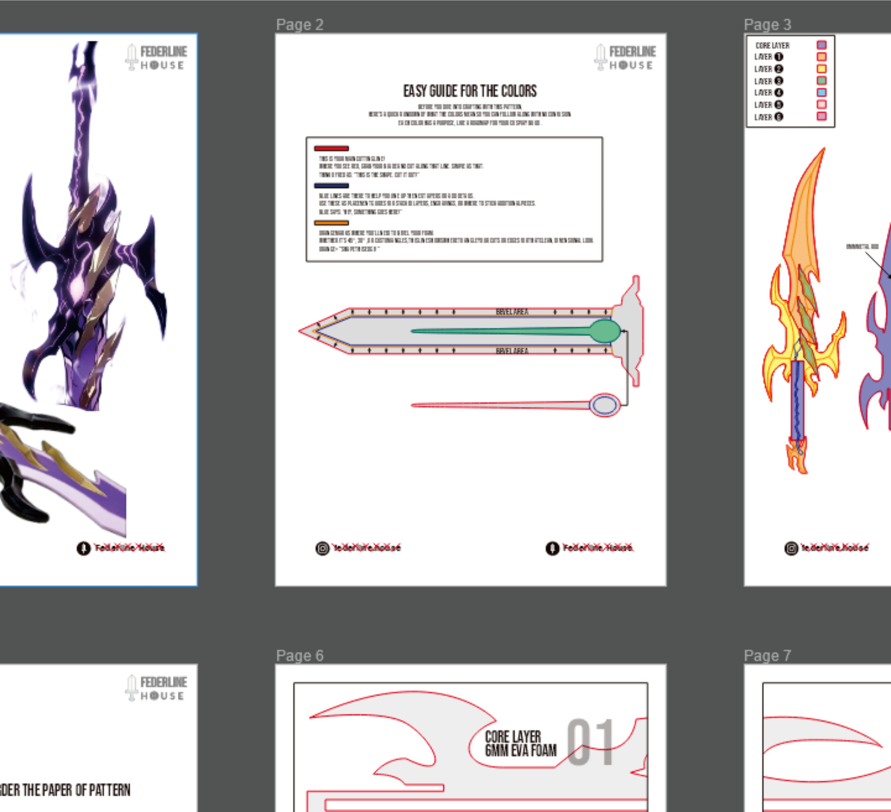 Prop Pattern: Epilogue Dagger from Solo Leveling Cosplay Template Blue ...