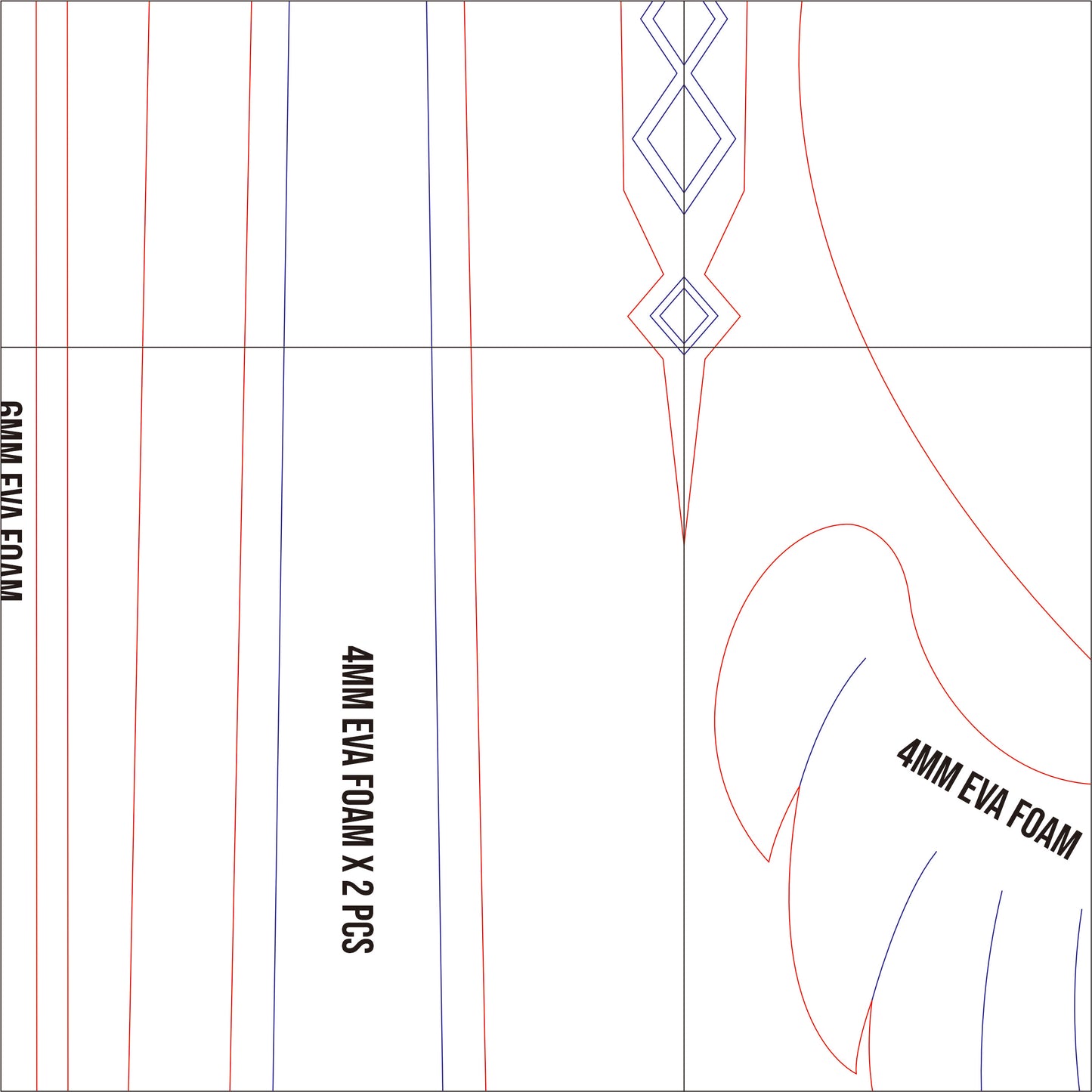 Prop Pattern: Favonius Sword from Genshin Impact Cosplay Template Blueprint PDF
