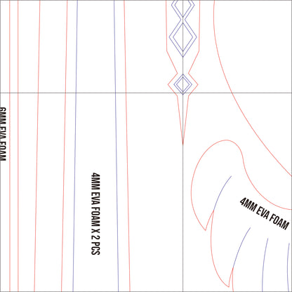 Prop Pattern: Favonius Sword from Genshin Impact Cosplay Template Blueprint PDF
