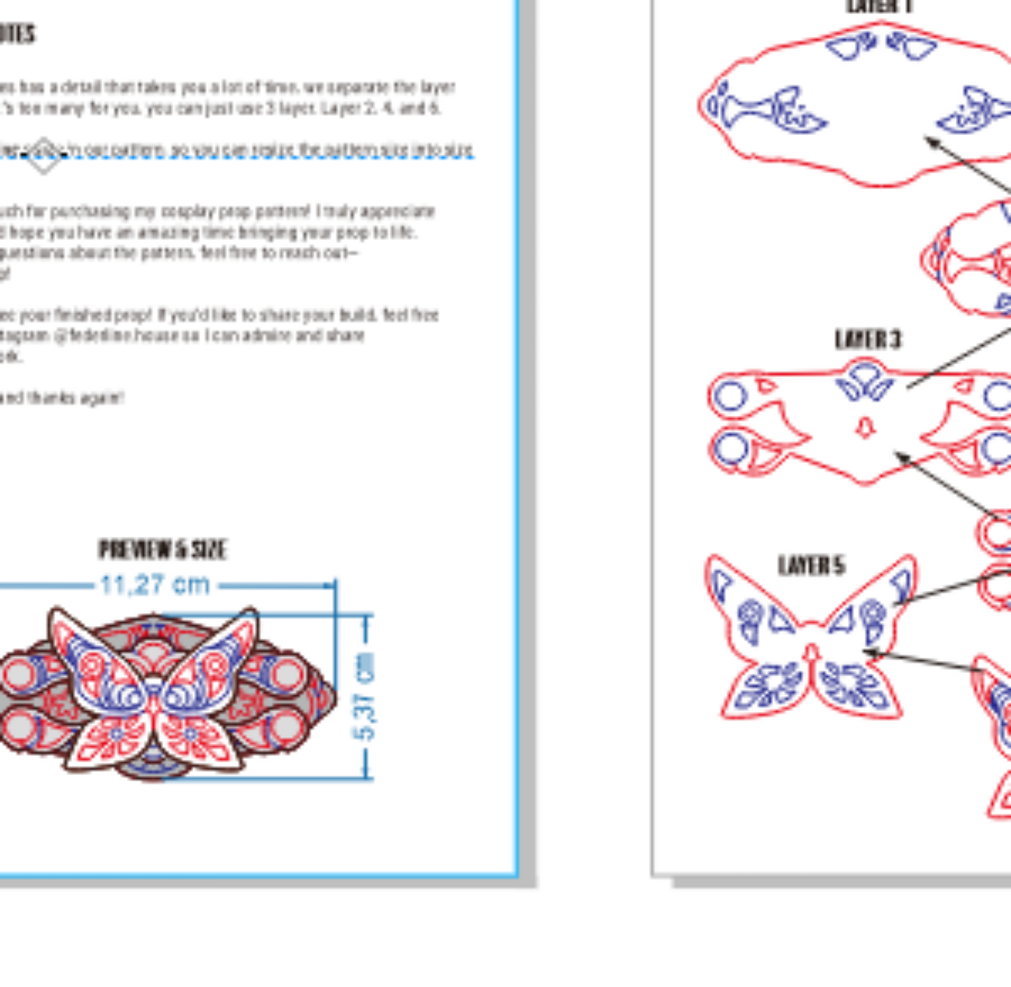 Prop Pattern: Fern Hairpin Headpiece from Sousou no Frieren Cosplay Template Blueprint PDF