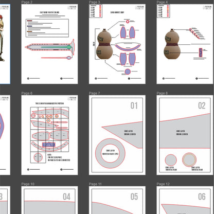 Prop Pattern: Gaara Gourd from Naruto Cosplay Template Blueprint PDF