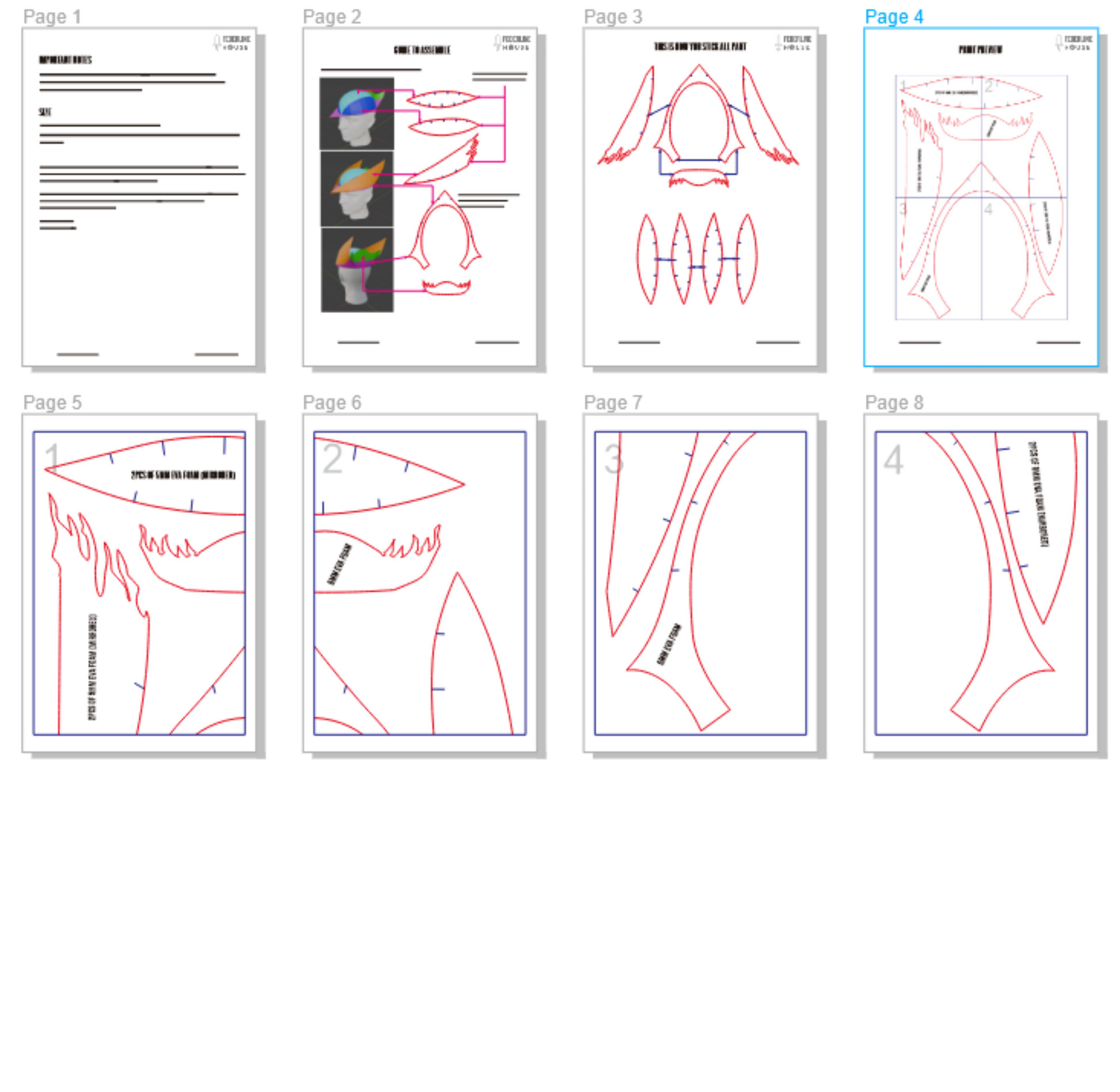 Prop Pattern: Hunter Hat Base Pattern Cosplay Template Blueprint PDF