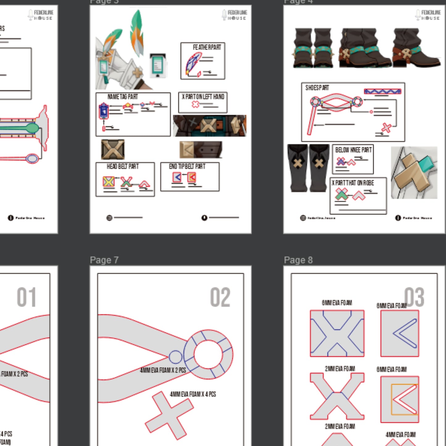 Prop Pattern: Ifa's Accessories from Genshin Impact Cosplay Template Blueprint PDF
