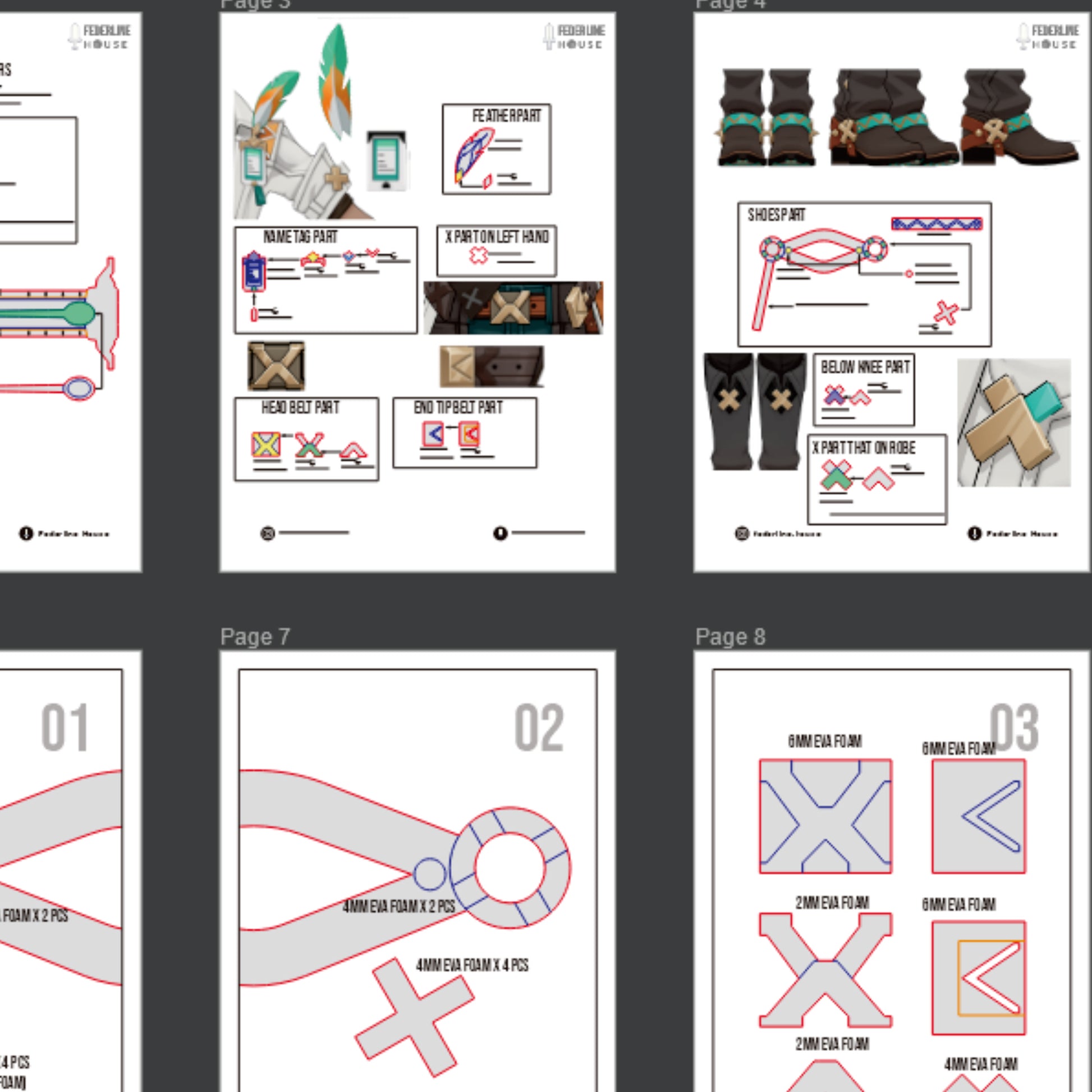Prop Pattern: Ifa's Accessories from Genshin Impact Cosplay Template Blueprint PDF
