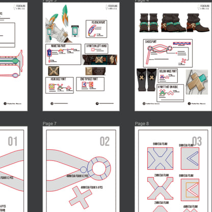 Prop Pattern: Ifa's Accessories from Genshin Impact Cosplay Template Blueprint PDF
