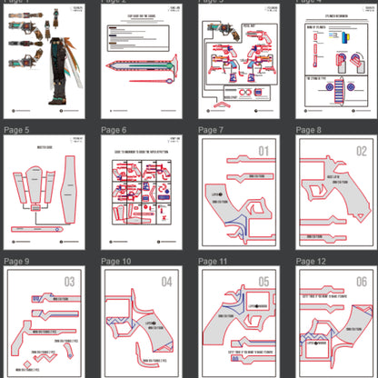 Prop Pattern: Ifa's Gun from Genshin Impact Cosplay Template Blueprint PDF
