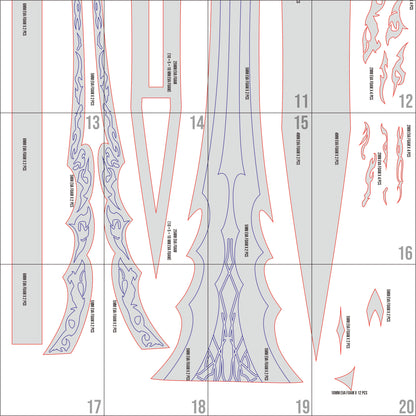 Prop Pattern: Igris Sword from Solo Leveling Arise Cosplay Template Blueprint PDF
